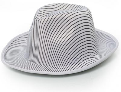 Partychimp Gangsterhoed Satijn Wit/zwart One-size