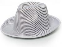 Partychimp Gangsterhoed Satijn Wit/zwart One-size - thumbnail