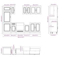 8-delige Keukenkastenset Kalmar bewerkt hout wit - thumbnail