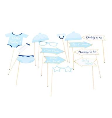 Photo Booth Accessoires Baby Jongen Frans/Engels (12st)