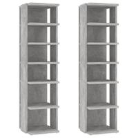 VidaXL Schoenenkasten 2 st 27,5x27x102 cm betongrijs - thumbnail