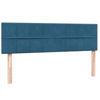 Boxspring met matras fluweel donkerblauw 160x210 cm - thumbnail