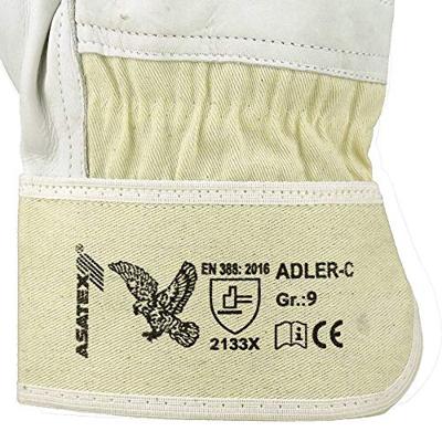 Asatex Handschoen | maat 10,5 naturelle kleuren | Rundnerfleer | PSA-categorie II | 12 paar - ADLER-C/105 - ADLER-C/105