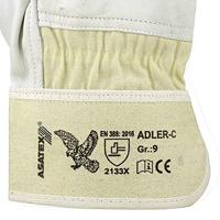 Asatex Handschoen | maat 10,5 naturelle kleuren | Rundnerfleer | PSA-categorie II | 12 paar - ADLER-C/105 - ADLER-C/105 - thumbnail