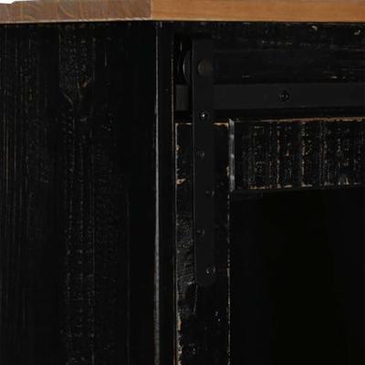 Dressoir HALDEN met schuifdeur 80x40x80 cm massief hout zwart