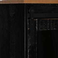 Dressoir HALDEN met schuifdeur 80x40x80 cm massief hout zwart - thumbnail