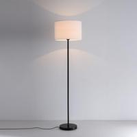 Staande lamp Lenyro bianco nero - E27-fitting - IP20 voor binnen - Linnen kap - Metaal frame - Wit en zwart - thumbnail