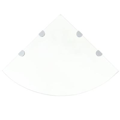 Hoekschap met chromen dragers transparant 45x45 cm glas Hoekschap met chromen dragers transparant 45x45 cm glas