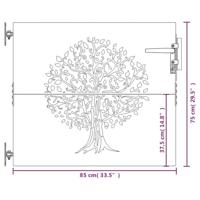 VidaXL Poort 85x75 cm boomontwerp cortenstaal - thumbnail