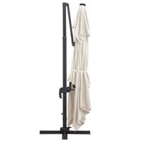 Zweefparasol met LED en aluminium paal 400x300 cm zandkleurig - thumbnail