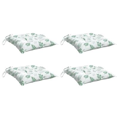 VidaXL Stoelkussens 4 st 50x50x7 cm stof bladpatroon VidaXL Stoelkussens 4 st 50x50x7 cm stof bladpatroon