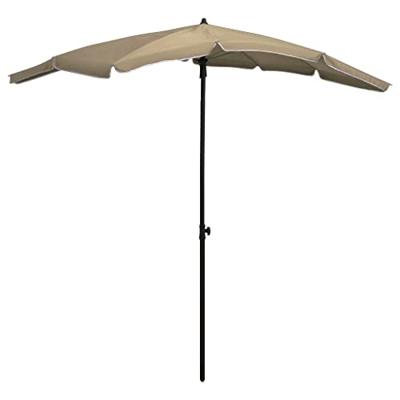 VidaXL Parasol met paal 200x130 cm taupe VidaXL Parasol met paal 200x130 cm taupe