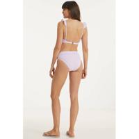 Beachlife geruite voorgevormde beugel bikinitop lila/wit - thumbnail