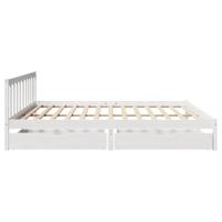 Bedframe zonder matras massief grenenhout wit 200x200 cm - thumbnail