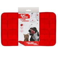 Eat Slow Live Longer Lick Mat Dimensions Flower Red - thumbnail
