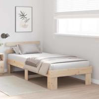 Bedframe met hoofdeinde Bruin 100 x 200 cm Massief grenenhout - thumbnail
