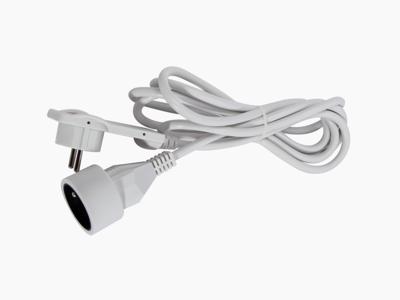 CHACON 3m verlengsnoer met witte platte stekker