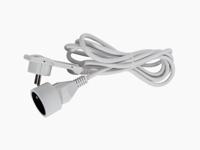 CHACON 3m verlengsnoer met witte platte stekker - thumbnail
