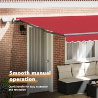 VidaXL Inklapbaar zonnescherm rood 400 × 300 cm stof - thumbnail