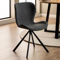 Bendt Draaibare Eetkamerstoel 'Olle' Bouclé, kleur Antraciet - thumbnail