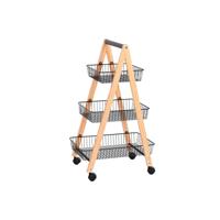 Fruitschaal Home ESPRIT Zwart Natuurlijk Staal Pijnboom 48 x 32 x 79 cm - thumbnail