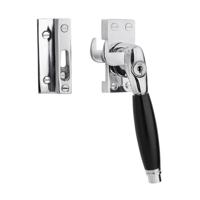 De Oude Deurklink Klassieke raamsluiting glanzend nikkel met slot en ventilatiestand rechts - thumbnail