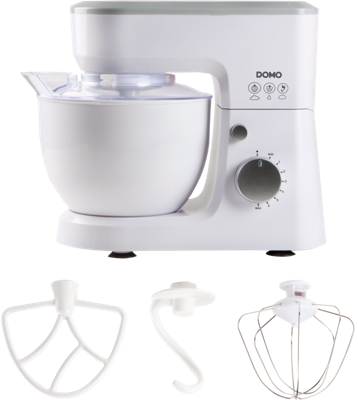 Staande mixer - DOMO - DO9241KR - 600 W - 6 snelheden - 4 L - Wit