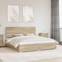 Bedframe met hoofdeinde Sonoma Eiken 180 x 200 cm Bewerkt hout - thumbnail