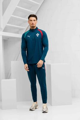PUMA Portugal Trainingstrui 1/4 Zip 2026-2028 Blauwgroen Wit