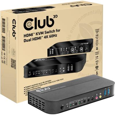 CLUB3D HDMI KVM SWITCH FOR DUAL HDMI 4K 60Hz
