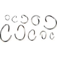 Creativ Company Assortiment ovale en ronde springringen, verzilverd, 800 div/ 1 doos - thumbnail