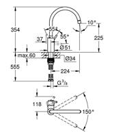 GROHE Concetto Keukenkraan - hoog - draaibare uitloop - supersteel geborsteld 32661dc3 - thumbnail