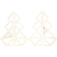 Creotime houten kerstboom 20 x 16 cm blank - thumbnail