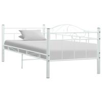vidaXL Bedbankframe metaal wit 90x200 cm - thumbnail