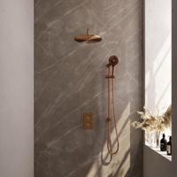 Inbouw Regendouche Set Brauer Copper Edition Gebogen Wanduitloop Ronde Hoofddouche 30 cm Met Glijstang en Handdouche 3 Standen Koper Brauer - thumbnail