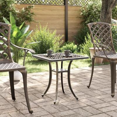 Tuintafel 53x53x53 cm gietaluminium bronskleurig