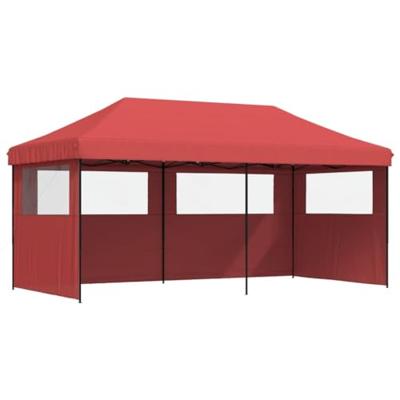 Partytent inklapbaar pop-up met 3 zijwanden bordeauxrood Partytent inklapbaar pop-up met 3 zijwanden bordeauxrood