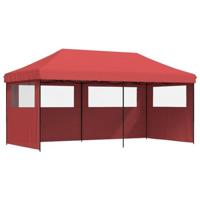 Partytent inklapbaar pop-up met 3 zijwanden bordeauxrood - thumbnail