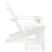Tuinstoel Adirondack met tafel massief vurenhout wit - thumbnail