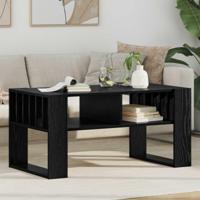 Salontafel Zwart Eiken 92 x 49,5 x 45 cm Bewerkt hout - thumbnail
