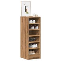 VidaXL Schoenenkast 32x35x92 cm bewerkt hout artisanaal eikenkleur - thumbnail