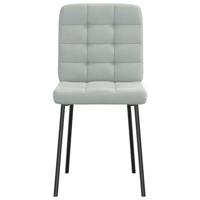 Eetkamerstoelen 6 st fluweel lichtgrijs - thumbnail