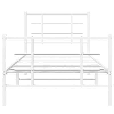 Bedframe met hoofd- en voeteneinde metaal wit 90x190 cm