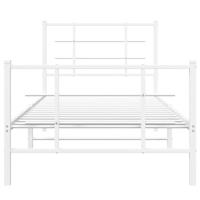 Bedframe met hoofd- en voeteneinde metaal wit 90x190 cm - thumbnail