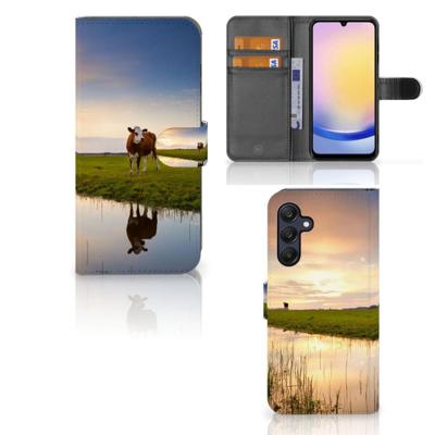 Samsung Galaxy A25 | Telefoonhoesje | Met pasjeshouder | Koe