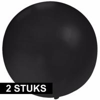 2x stuks feest mega ballonnen zwart 60 cm - Ballonnen - thumbnail