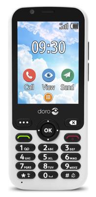 Doro 4G Mobiele telefoon (3 MP camera, 2,8 inch (7,11 cm) display, LTE, GPS, Bluetooth, WhatsApp, Facebook, WiFi), 7010, Wit