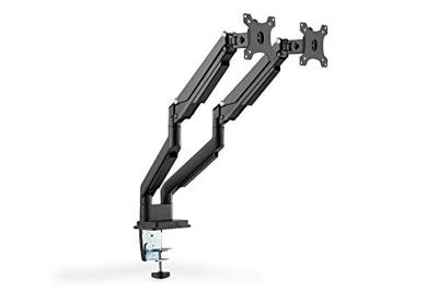Digitus DA-90395 Tafelbeugel voor monitor Aantal monteerbare displays: 2 Display(s) 38,1 cm (15) - 81,3 cm (32) Zwart Draaibaar, In hoogte verstelbaar,