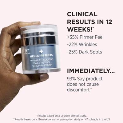 IT Cosmetics Hello Results Face Care Retinol Anti-Aging Crea Gerichte behandeling 50 ml IT Cosmetics Hello Results Face Care Retinol Anti-Aging Crea Gerichte behandeling 50 ml