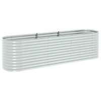 VidaXL Plantenbak verhoogd 320x80x81 cm gegalvaniseerd staal zilver - thumbnail
